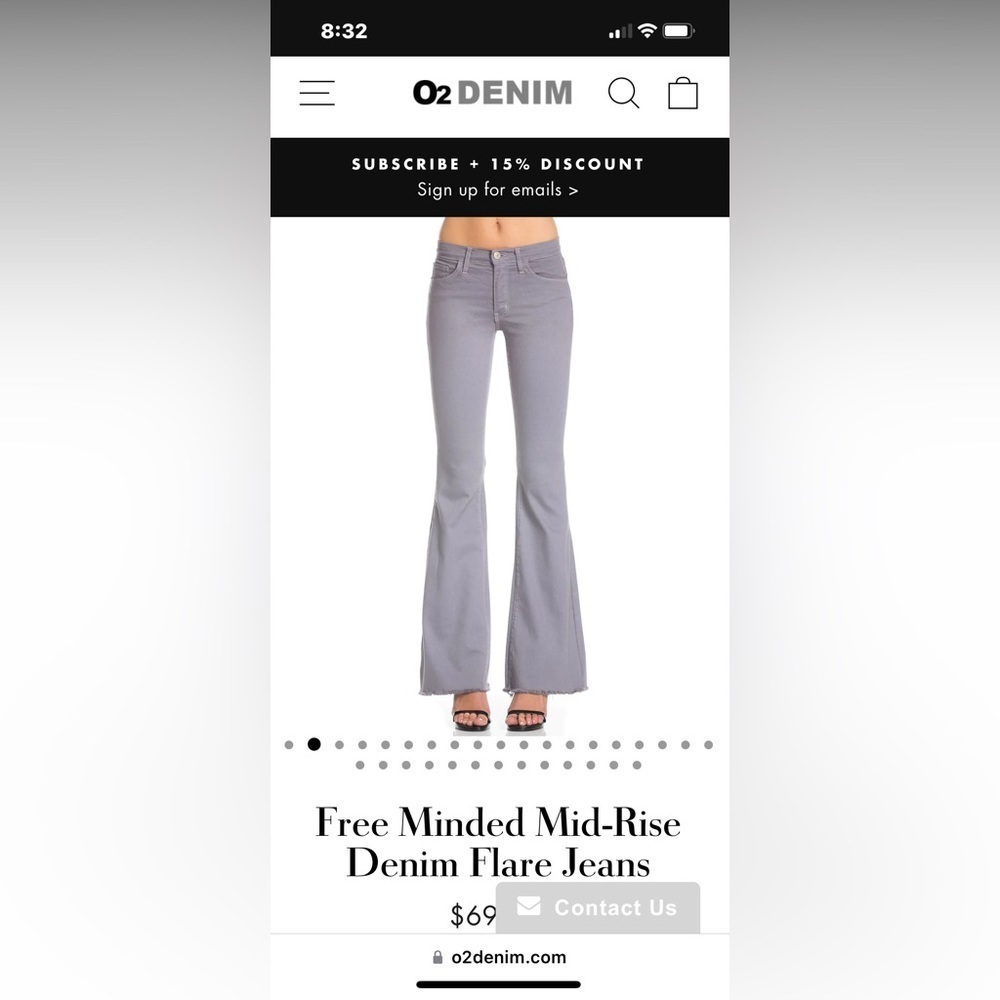 𝅺nwt!! MIDRISE BLACK  FLARE JEAN o2 DENIM - Picture 9 of 9